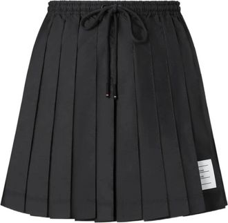Thom Browne Minigonna a pieghe in ripstop - - Skirts - Donna - Nero - S