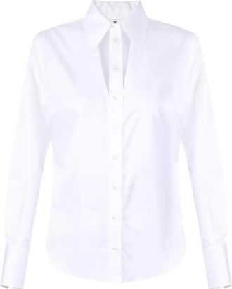 Elisabetta Franchi cut-out embroidered shirt - White