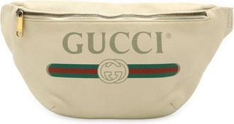 Gucci Green Ivory Red Color Leather Fanny Pack (Pre-Owned)