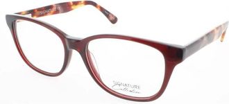Signature Unisex Purple Rectangular Eyeglass Frames Pn117Wine53