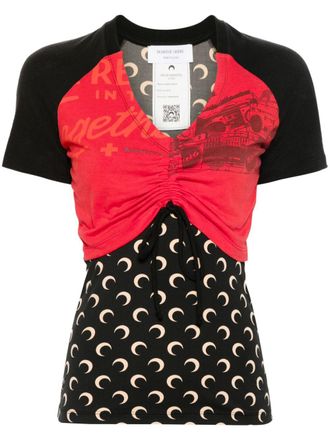 Marine Serre Gelaagd T-shirt - Rood