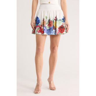 Alice & Olivia Ella Drop Waist Miniskirt in Garden Brunch Off White at Nordstrom Rack, Size 2