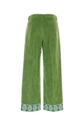 Valentino Garavani 6v3rbj74am2 Lr1 Laurel Exterior: Cotton Linen Pantaloni Trousers