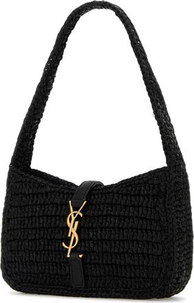 Saint Laurent Womens Le Shoulder Bag Black Raffia Calf