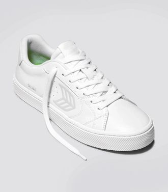 Cariuma Womens Cariuma Salvas Sneakers White Leather Lace Up Lifestyle Shoes ZAP2226