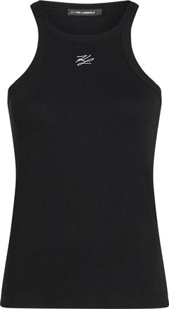 Karl Lagerfeld Autograph tank top - women - Elastane/Organic Cotton - M - Black
