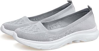 Generic Womens Knit Slip On Sneakers Breathable Platform Casual Shoes for Walking Yoga Beach School Party and Everyday Wear White Women Womens Trainers Size 6