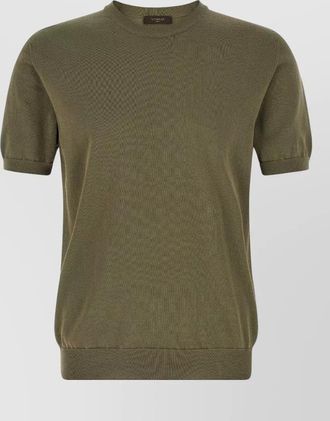 Zanone cotton sweater short sleeves ribbed edges