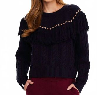 The Upside Clara Tassle Knit Sweater In Midnight Blue