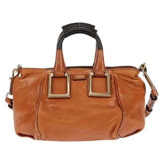 Chlo&eacute; Ethel Top Handle Bag Leather Brown Leather Handbag (Pre-Owned)