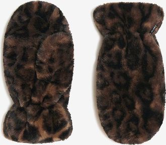 Apparis Fäustlinge aus Kunstpelz mit Leopardenprint Coco