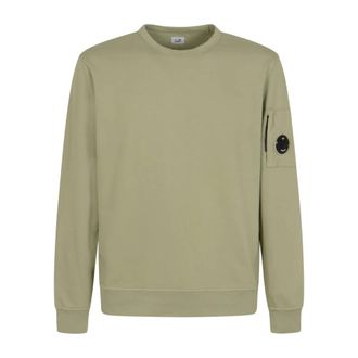 C.P. Company Sweatshirts, male, Green, Size: M Light Fleece Crewneck Sweatshirt