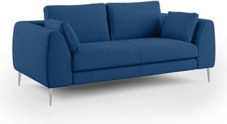 Divani.Store Divani.store - Plano Sof&aacute; Moderno En Microfibra T&eacute;cnica Desmontable 176 Cm Azul