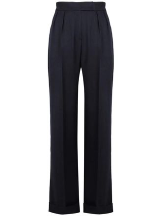 Kiton virgin wool straight-leg trousers - women - Virgin Wool - 44 - Blue