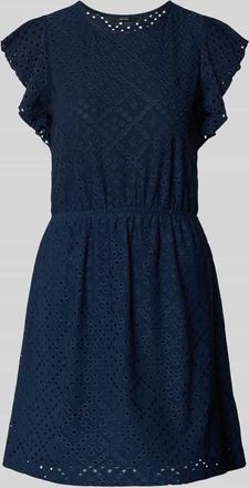 Vero Moda Tailliertes Sommerkleid mit Lochstickmuster Modell TASSA in Dunkelblau, Gr&ouml;&szlig;e XL