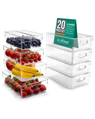 Sorbus Variety 20-Pack Clear Plastic Organizing Bins