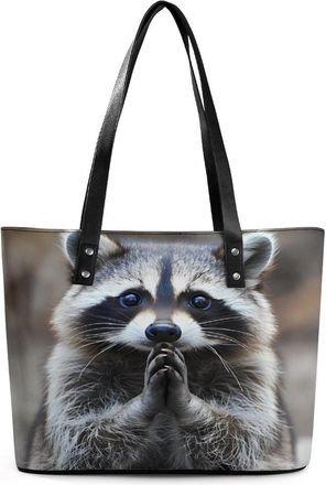 Generic Cute Raccoon Tote Bags for Women Cute Shoulder Purses Handbags