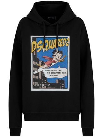 Dsquared2 Hoodie met print - Zwart