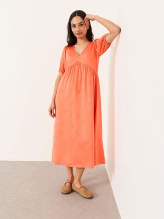 Fat Face FatFace Remi Coral Pink Petite Midi Dress