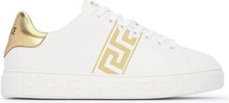 Versace Geborduurde Sneaker van Stof - Heren - Sneakers - Wit - 40 EU - Schoenen