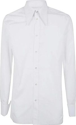 Maison Margiela Formal Shirts, male, White, Size: L Cotton Shirt with French Cuffs