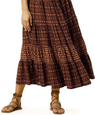 Lusana Bella Maxi Skirt In Copper