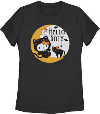 Hello Kitty Womens Hello Kitty Halloween Black Cat and Moon Graphic T-Shirt at Nordstrom, Size Xx-Large
