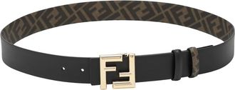 Fendi Belts, male, Black, Size: 100 CM FF Rounded Belt