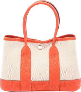 Herm&egrave;s Pre-owned Hermes Toile and Negonda Garden Party 23 Ladies K