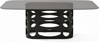 MondoViro Mesa fija de cristal gris 210x110 cm 75h