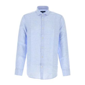 Frescobol Carioca Antonio Linnen Shirt - Heren - Casual Overhemden - Blauw - L - Linnen - Overhemden