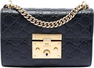 Gucci Pre-owned Shoulder Bags, female, Black, Size: ONE SIZE Pre-owned Padlock Crossbody Bag