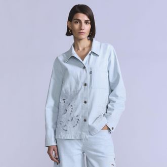 Levi's Embroidered Bandit Trucker - Womens - XS - Blue