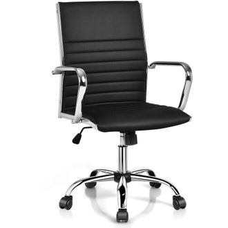 Costway Executive Office Chair Ergonomic High Back PU Leather Swivel Computer Desk Chair
