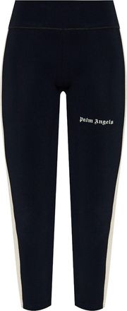 Palm Angels logo-print cropped leggings - women - Polyester/Polyamide/Elastane - S - Black
