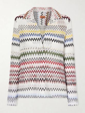 Missoni Blusa In Maglia Crochet A Righe - Bianco