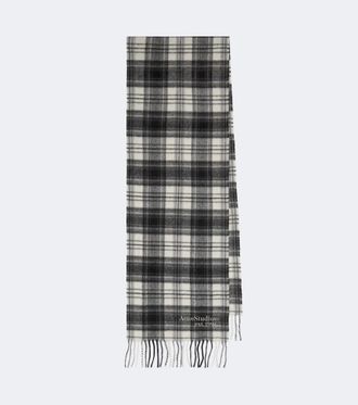 Acne Studios Fringed plaid cashmere and wool scarf