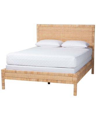 Baxton Studio Kalimantan Natural Rattan Queen Bed