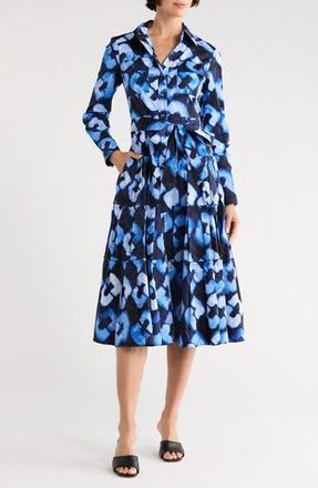 Diane Von F&uuml;rstenberg Regina Long Sleeve Shirtdress in Shibori Links Medium at Nordstrom Rack, Size Xx-Small