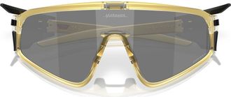 Oakley x Patrick Mahomes II Latch Panel 35mm Small Prizm Rectangular Shield Sunglasses in Black Gold at Nordstrom