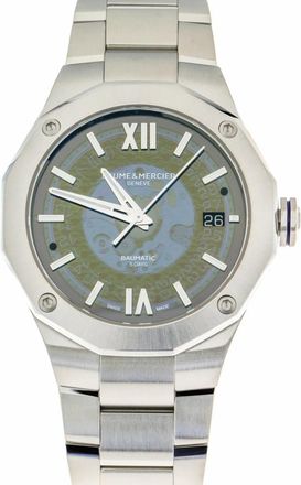 Baume & Mercier Riviera Automatisch Blauw Wijzerplaat Stalen Horloge - Dames - Horloges - Blauw - ONE Size - Accessoires