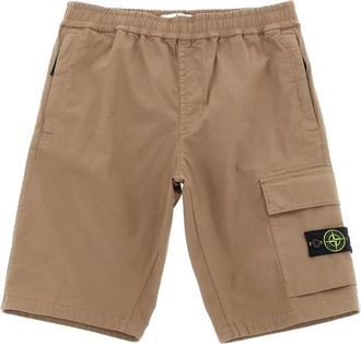 Stone Island Logo-badge Cotton Cargo Shorts
