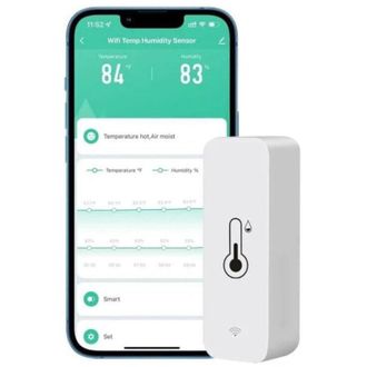 OEM 1 Higr&oacute;metro Wifi Para Coche, Hogar, Uso Interior Y Exterior: Sensor Inal&aacute;mbrico De Temperatura Y Humedad Con Notificaci&oacute;n Remota A Trav&eacute;s De La Aplic