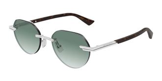 Bottega Veneta BV1379S 002 Mens Sunglasses Silver Size 51