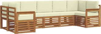 vidaXL Conjunto De Sof&aacute;s De Exterior 7 Uds. Natural Y Crema Vidaxl