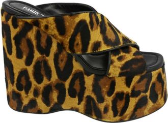 PARIS TEXAS Leopard Print Mara Mules