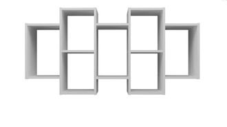OEM Estanter&iacute;a De Pared Colgante - Blanco Mate - Estanter&iacute;a De Pared, Librer&iacute;a Colgante, Dise&ntilde;o Moderno, F&aacute;cil Montaje