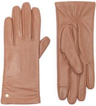 Kate Spade New York spade hardware leather gloves in Cognac at Nordstrom Rack, Size X-Large