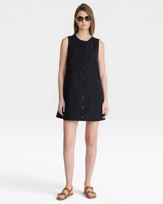 Apiece Apart Godet Mini Dress In Black
