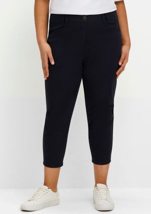 Sheego 7/8-Hose SHEEGO, Damen, Gr. 40, Normalgr&ouml;ssen, blau (tiefblau), 98% Baumwolle, 2% Elasthan, unifarben, Hosen 7/8-Hose